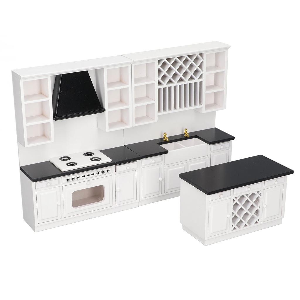 Кукольный домик кухонный шкафчик 1/12 березовая миниатюрная барная стойка для украшения кукольного домика