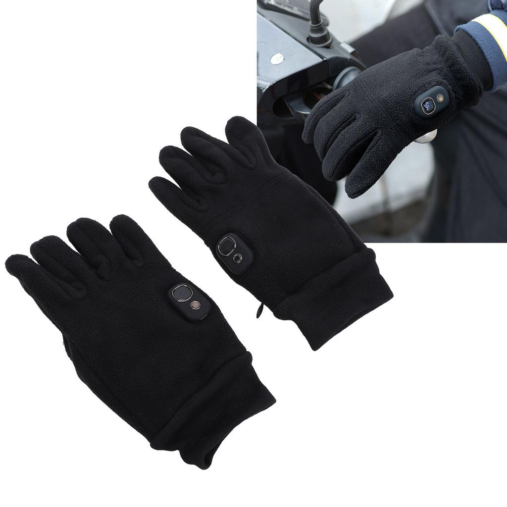 Heated Gloves Detachable Washable Plush Padded Winter Warm Heating Gloves for Skiing and Outdoor