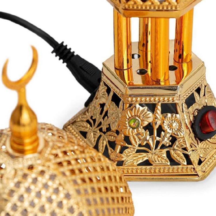 Элегантные Арабские Электрические Благовонницы Золотое Покрытие Улучшает Атмосферу Дома Высокие Температуры