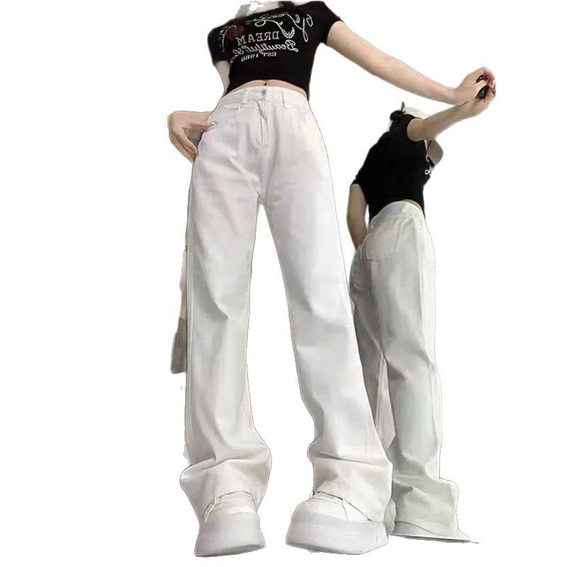 Женские белые джинсы с высокой талией - Коллекция Весна/Лето 2025: Фасоны повседневных, узких прямых или широких швабр.