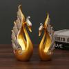 Couple Swan Ornament Resin Art Animal Figurines Modern Light Luxury Home Decor Living Room TV Cabinet Desktop Wedding Decoration