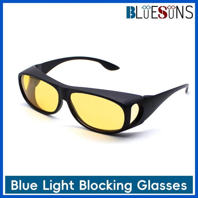 Yellow lens large frame anti blue light goggles increase clarity and are suitable for protecting eyes when looking at screens