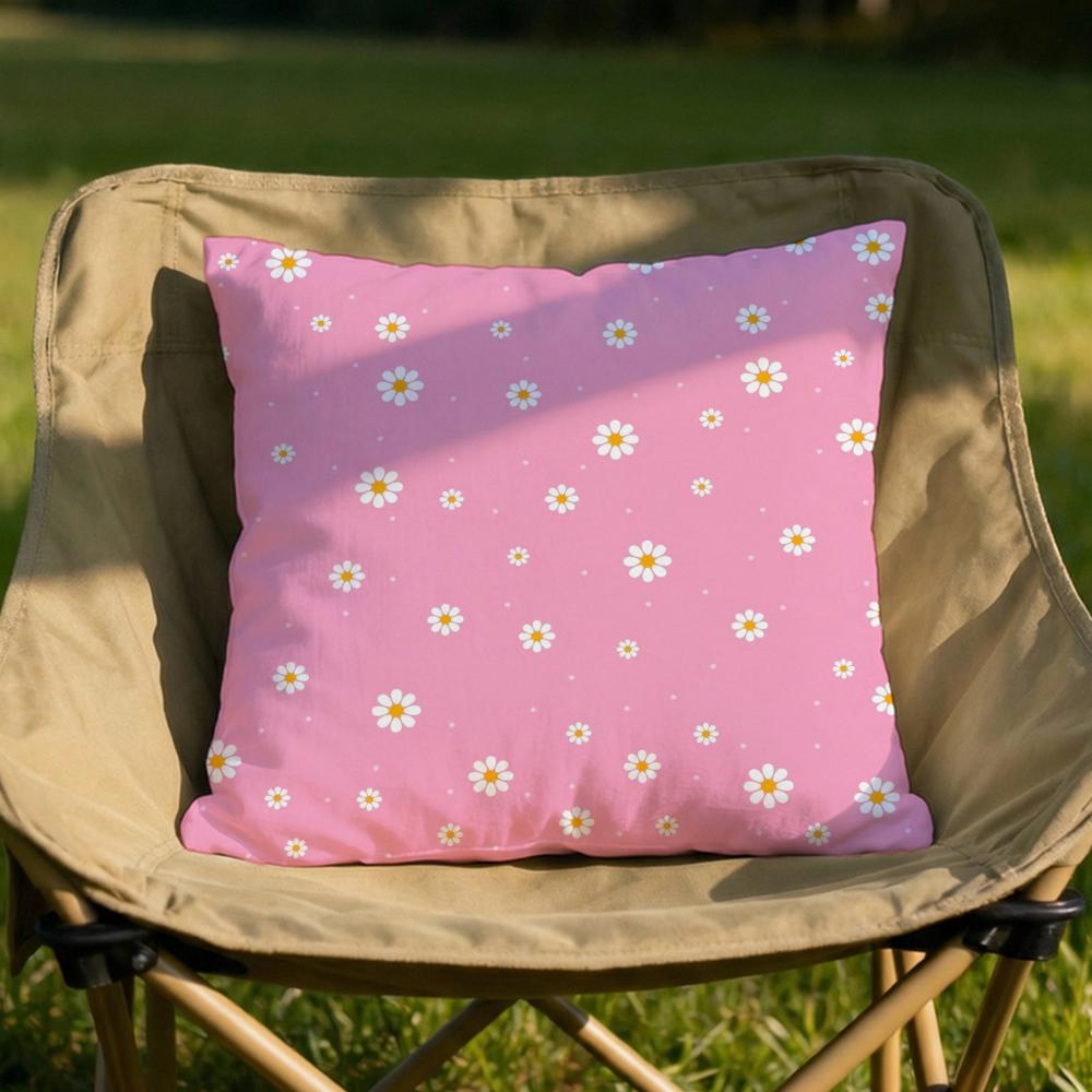 Romantic Daisy Print Spring Cushion Cover Soft Reversible Durable Pillow Cover MultiScene Use for Home Car Daily Comfort
