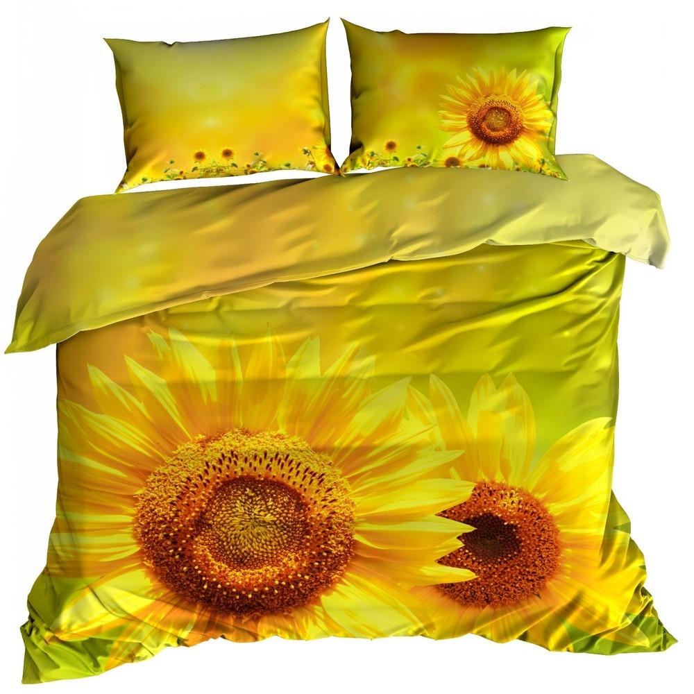 3D cotton satin bedding 140x200cm SUNFLOWER FLOWERS