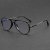 Классические модные очки-пилот - двойной мост, плоский верх, линзы из поликарбоната для мужчин и женщин с защитой от синего света