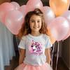 GIRL's BIRTHDAY GIRL Unicorn Print Round Neck Short Sleeve T-shirt Summer Kids Casual T-shirt