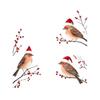 Merry Christmas Theme Festival Party Sticker Red Berry Branches Decorative  Glass Decoration
