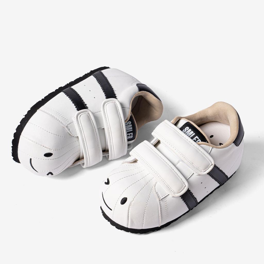 SMILEY смайлик ракушка голова белые туфли на толстой подошве женские увеличивающие гусеничные уродливые милые для работы повседневные туфли-хлебцы