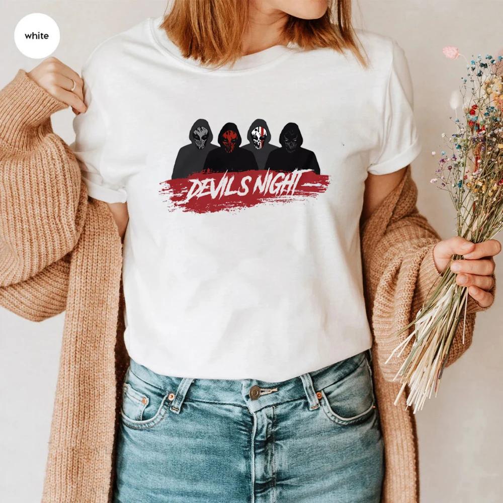 Унисекс-собственность Кая Мори «Ночь дьявола» Серия книжных футболок Пенелопы Дуглас Книжный товар Подарочная футболка для любителей книг Роман ужасов