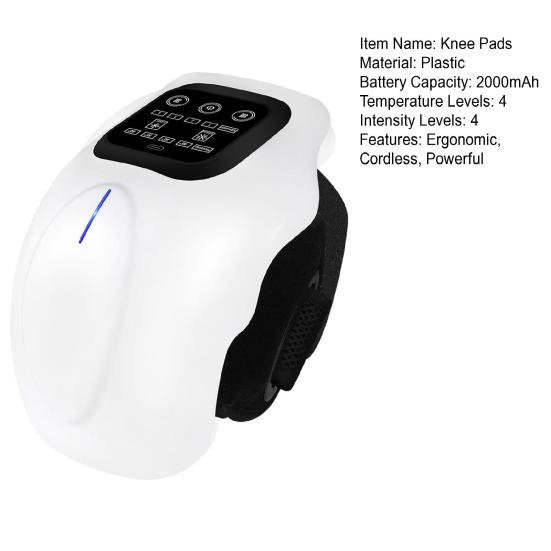 Подогреваемый массажер для коленей Регулируемый согревающий наколенник со светодиодным сенсорным экраном и вибрацией Перезаряжаемая греющая подушка для коленей для ухода за суставами