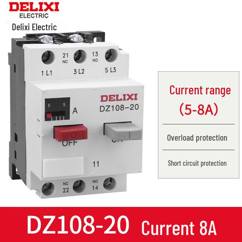 Автоматический выключатель защиты трехфазного двигателя Delixi DZ108-20, Автоматический выключатель CDV2S, Автоматический выключатель CDP6-32