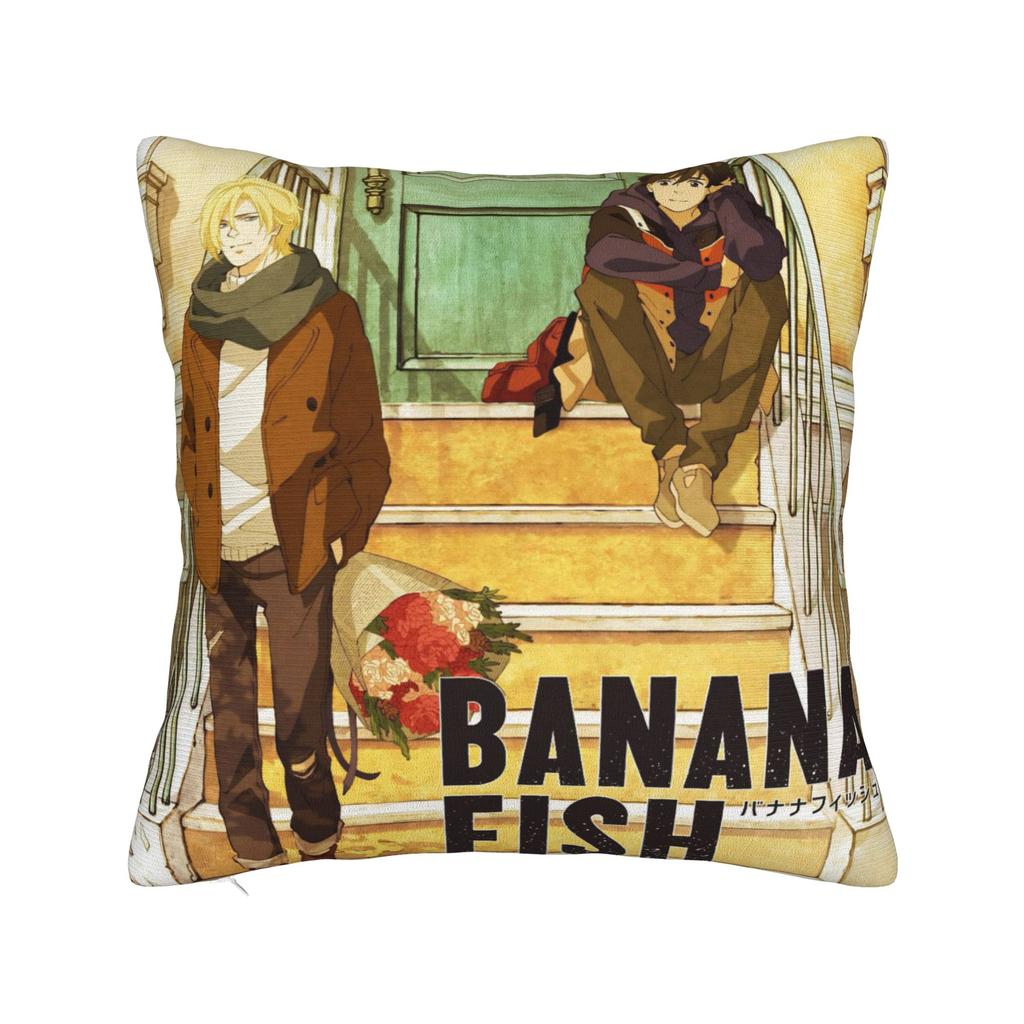 Декоративные наволочки Банановая рыба Аниме Аксессуары Постельная Подушка Чехол Наволочка Молния Много Размеров
