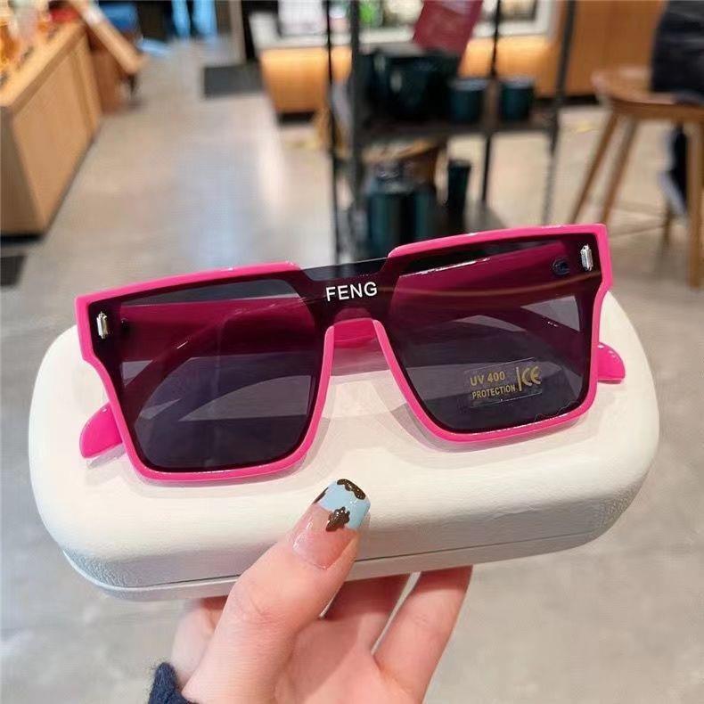 Ретро детские цельные солнцезащитные очки, Wind Rice Nails, индивидуальная мода и простота, удобные солнцезащитные очки с большой оправой