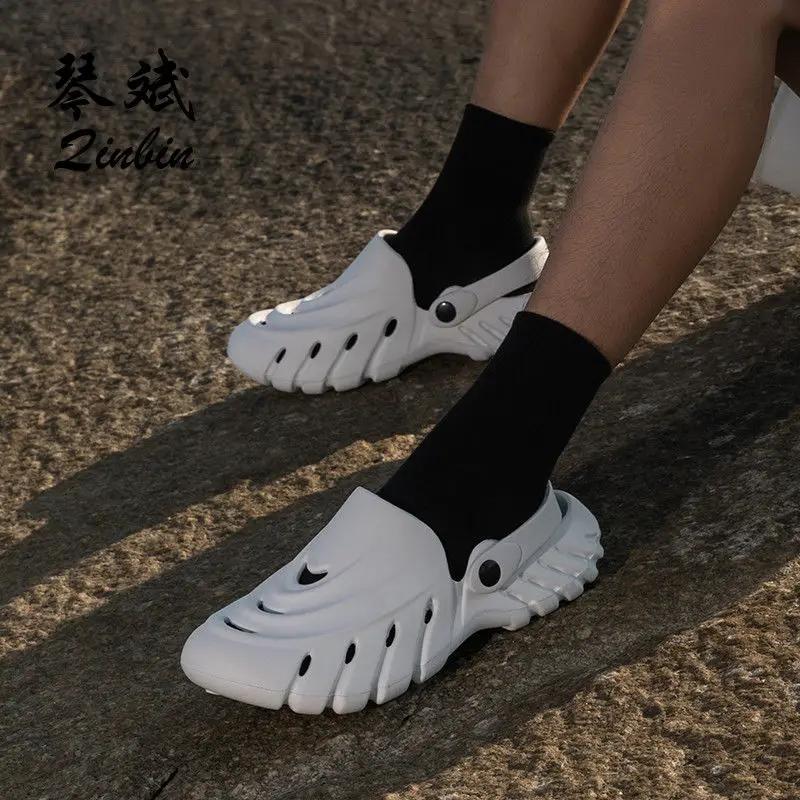 Пляжные мужские сандалии с дырками Роскошные H Купить Дышащие Скидка Взрослые Летние 2025 Распродажа Нескользящие Новый Дизайн Уличные 39 Обувь из ЭВА для мужчин