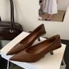 2025 новые остроносые простые туфли-лодочки на высоком каблуке-шпильке, одинарные туфли на одной педали, модные, на мягкой подошве, для通勤, одинарные туфли для женщин