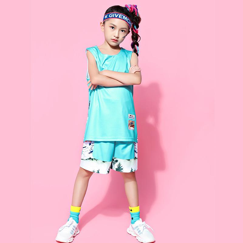 Children's and students' basketball uniforms printed number team training uniforms sports suits summer breathable men's and women's table tennis