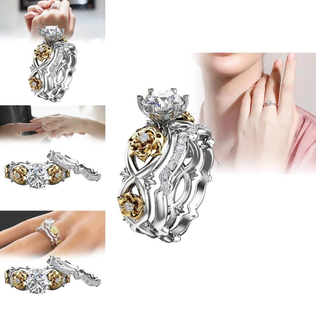 Elegant Rose Gold Floral Rings For Women Modern Metal Jewelry Available In All Sizes