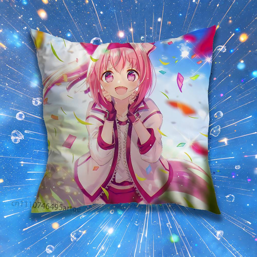 Haru Urara UUmamusume Pillow Case Living Room Sofa Cushion Cover Suitable For Home Bedroom Room Decoration
