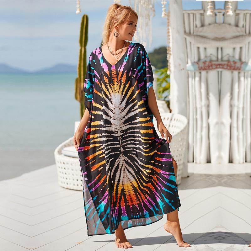 Cotton Long Beach Dress Cover-Ups for Women Pareo De Plage Swimsuit Cover Up Beach Sarongs Swimwear Kaftan Beachwear EMA