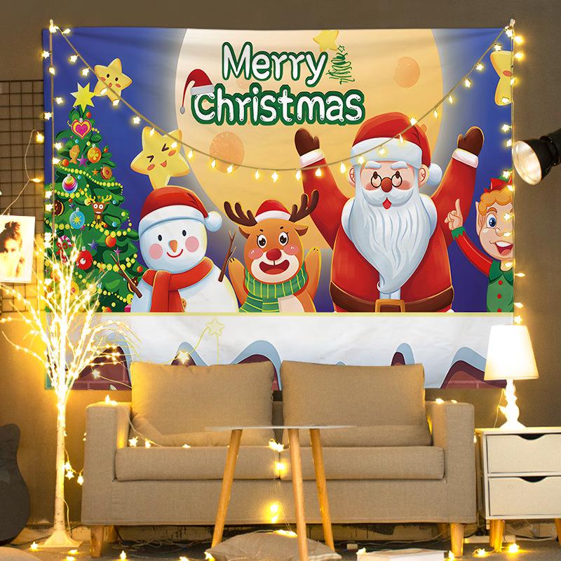 European Christmas Festival Hanging Cloth - Fresh Party Background Decor