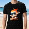 Забавная футболка S'mores  Пламя Зефир в Солнцезащитных Очках Принт Футболка для Любителей Десертов Мужская Модный Винтаж Классика Уличная Мода