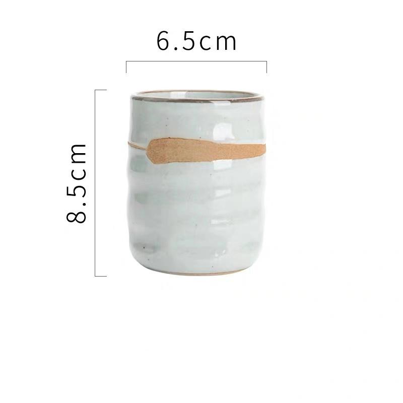 Керамическая чашка для супа в японском стиле, грубая керамика, ручная роспись, решетчатый узор, чайные чашки, креативные ретро чашки для вина, офисная посуда