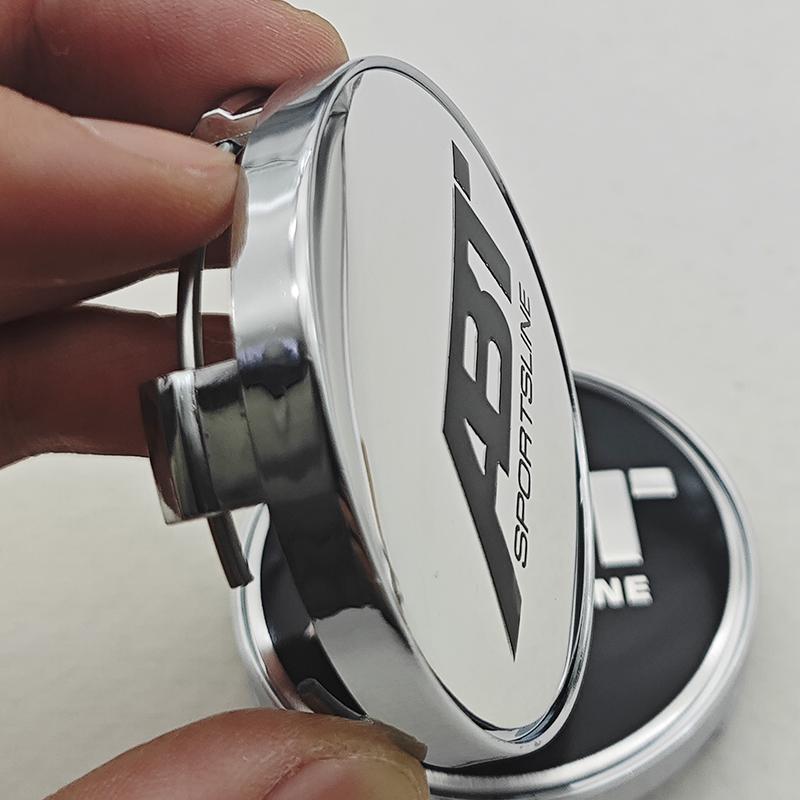 ATC1 4pcs 60mm ABT SPORTSLINE Logo Car Emblem Wheel Hub Center Cap Badge Covers Sticker Styling For Car Universal Accessories