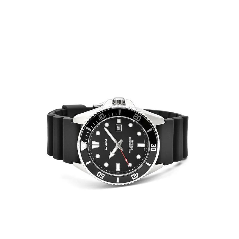 Casio Серия STANDARD серия GENERAL водонепроницаемость 200 метров кварцевый механизм ремешок из смолы японские и корейские часы мужские часы черный циферблат MDV-107-1A1JF