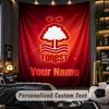 TapestryNottingham Forest FC Custom Name Text Personalized Wall Hanging Tapestry Home Wall Decor