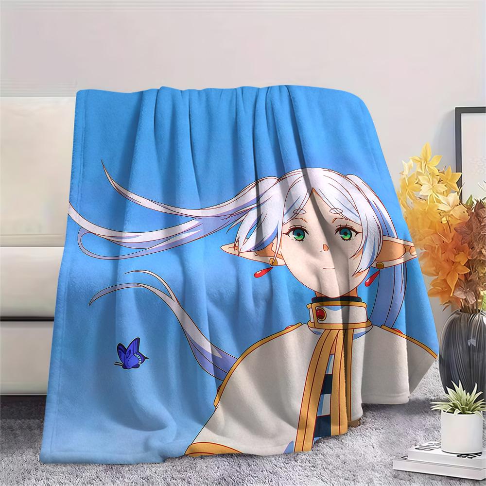 Frieren2 Flannel Blanket, High quality Comfortable for All Seasons, Home Decor, Warmth and Comfort