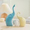Beautiful Ceramic Multicolour 3 Pcs Elephant Family for Home Decor (Pack of 1, Multicolor)
