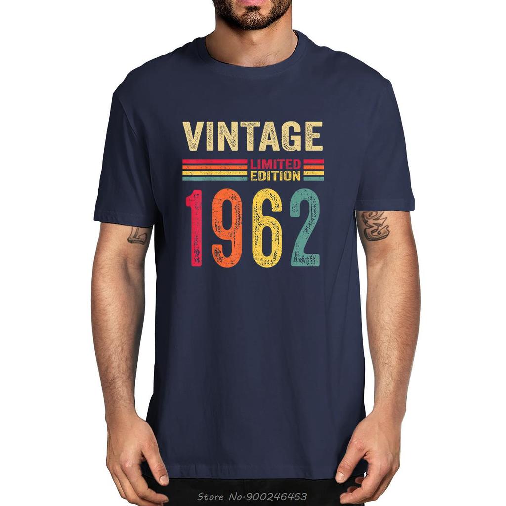 100% Cotton Old Gifts Vintage 1962 Limited Edition Birthday Men's Novelty T-Shirt Women Casual Streetwear Soft Tee