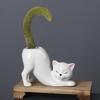 Cat Shape Flower Pot Porcelain Succulent Planter Mini Flower Vase Desktop Ornament Porcelain Vase For Gardening Potted Planters