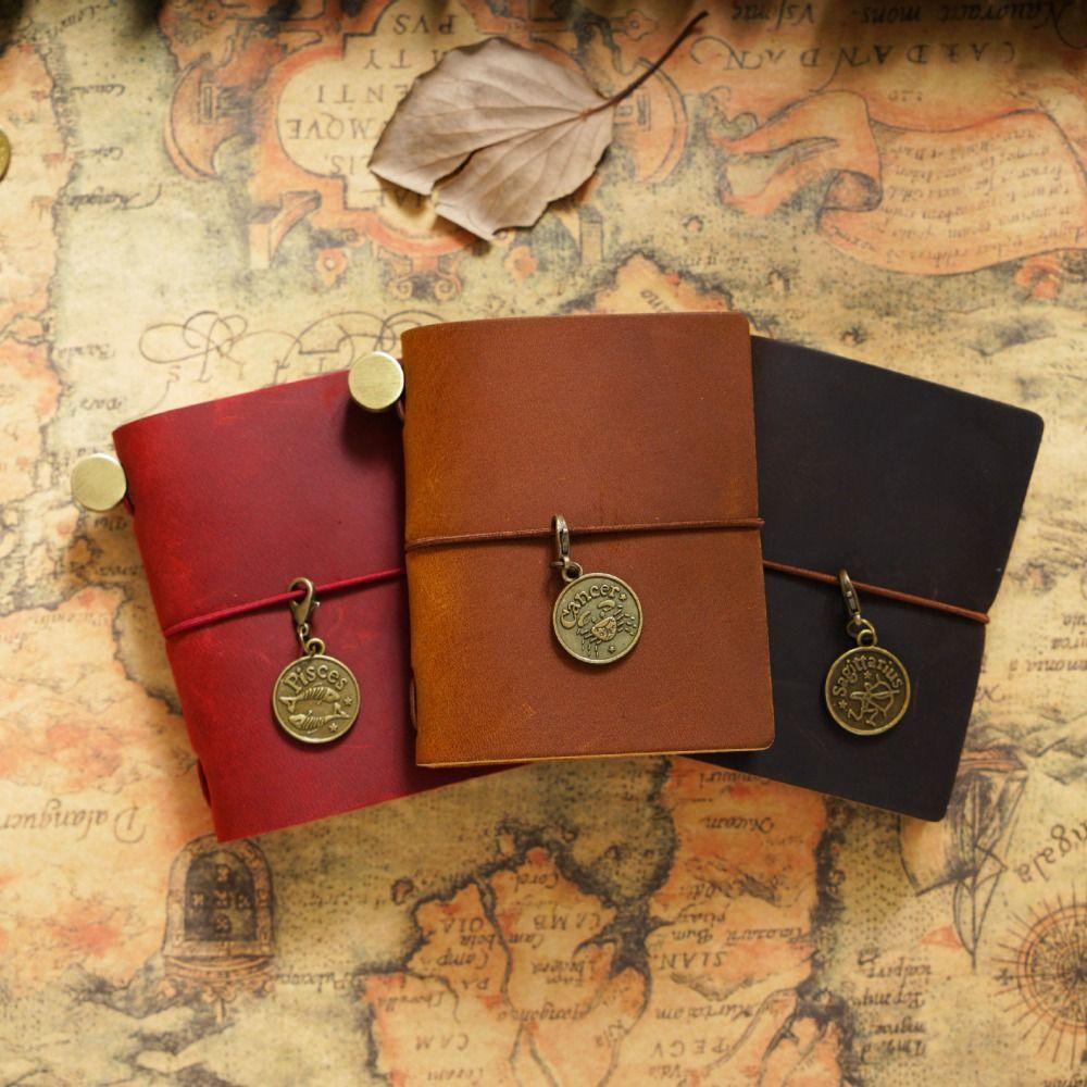 Writing Cowhide Cover Sketchbook Sketching Diary Notebook Vintage Traveler Notebook  Graffiti