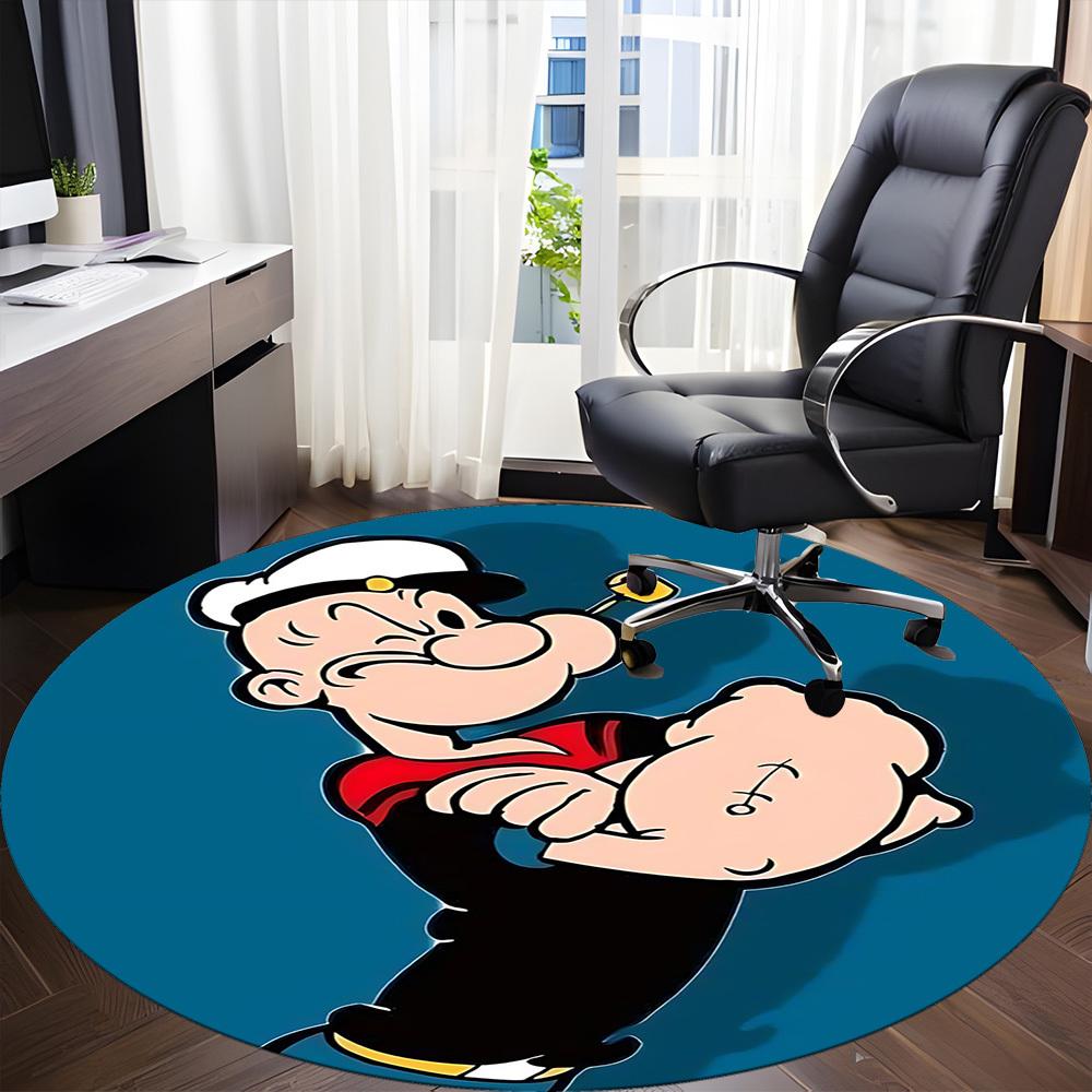 1pc Popeye Sailor Office Round Area Rug,Bedroom Living Room Home Decor, Room Deco a1016063