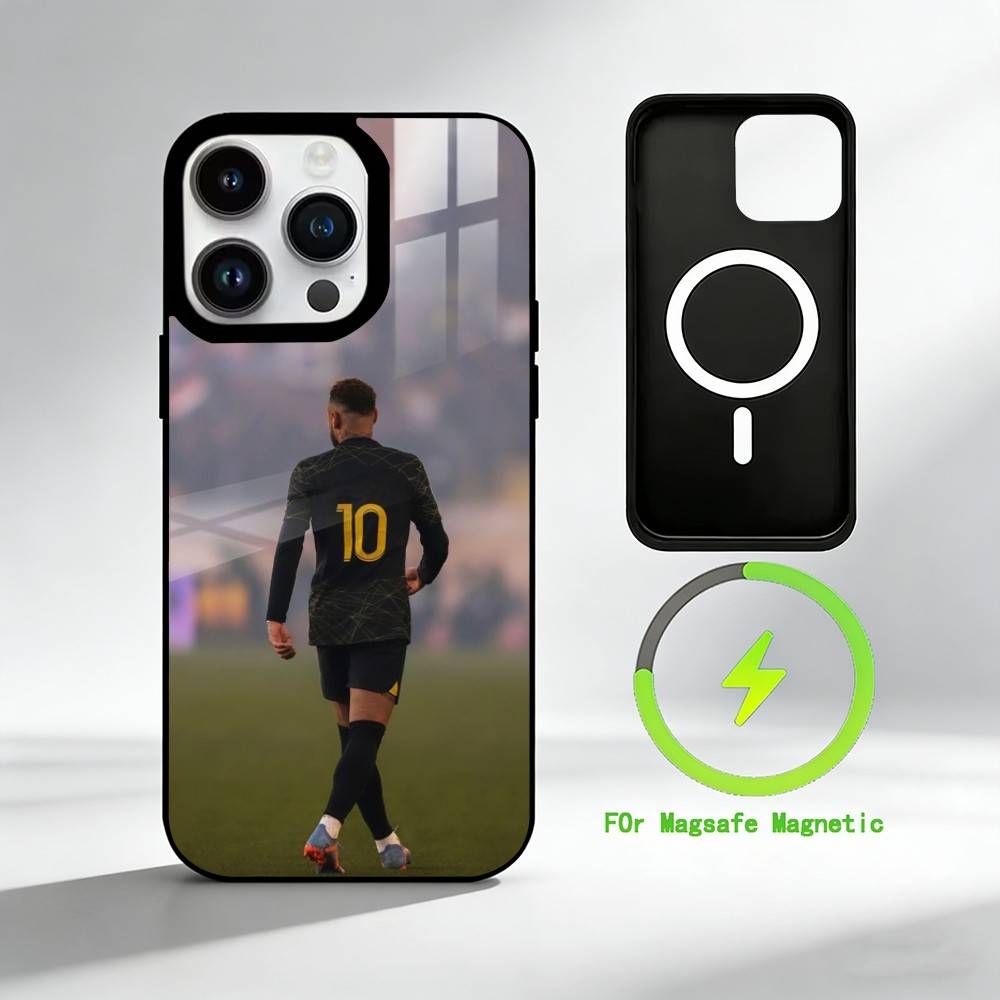 Чехол для телефона N-Neymar для iPhone 17 16 15 14 13 12 Pro Max Plus с зеркальной беспроводной магнитной крышкой