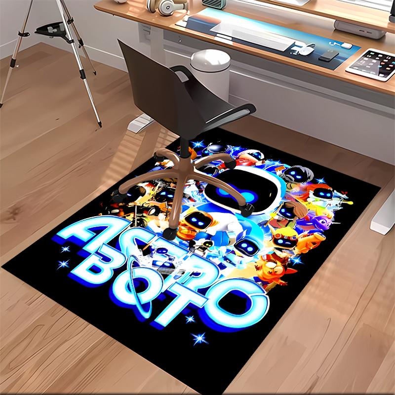 1pc Astro Bot4 Print Area Rug - Soft, Washable Non-Slip Indoor Mat for Office Chairs, Living Room, Home Office Decorative Rug