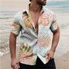 Men's Beach Parrot Printed Shirts Hawaii Breathable Shirts Summer Single Breasted Short Sleeved Shirts Comfortable Men's Shirts