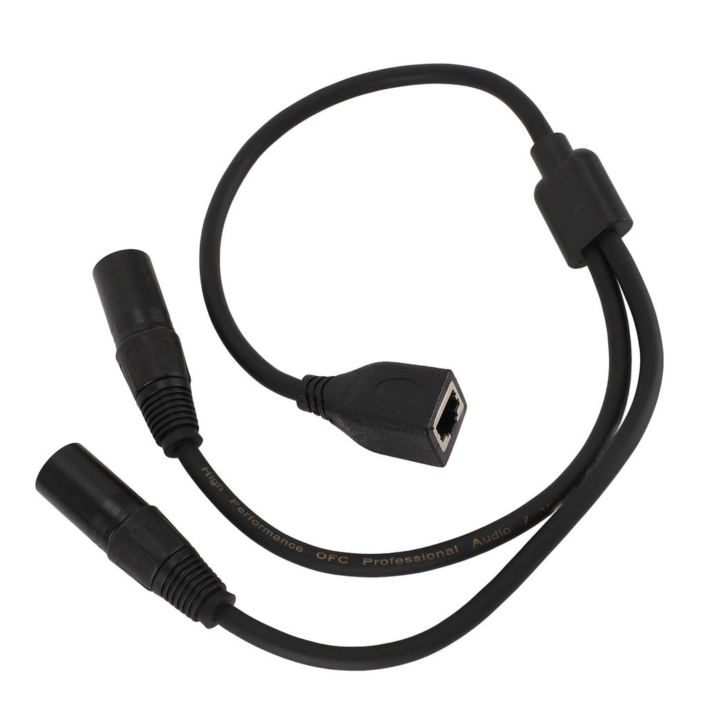 Dual XLR 3Pin Male To RJ45 Female Adapter Cable XLR To RJ45 Y Splitter Cable for DMX CON Controller