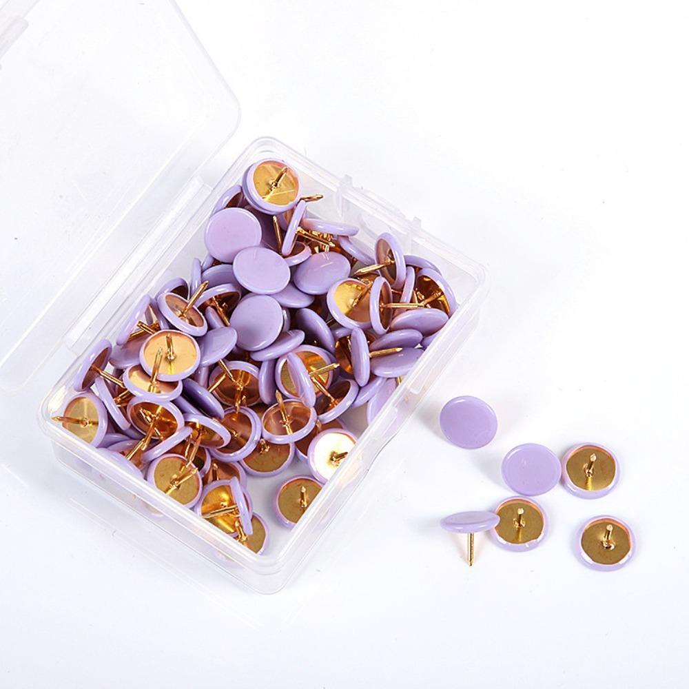 100Pcs Tacks Point Round Push Pins Notice Board Cork Board Tacks Decorative Thumb Tacks