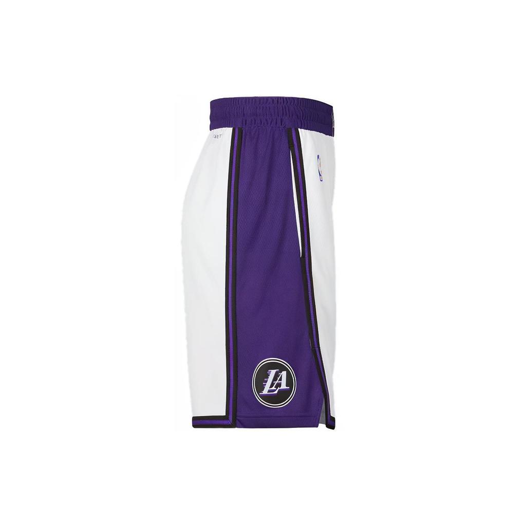 Nike Спортивные шорты Dry-Fit Dri-Fit Los Angeles Lakers с логотипом и цветными блоками, мужские брюки белого цвета DO9661-100