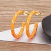 Nidin New Trendy 5 Candy Colors Threaded Strip Pendant Earrings Enamel Oil Dripping Women Elegant Retro Party Jewelry Gifts