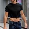 Men's Half Cut Casual Beach Round Neck Short Sleeved Top