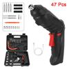 47 PCS 3 6V Cordless Screwdriver Set with 1800mAh Battery Portable Electric Screwdriver for Household Maintenance Power Tools