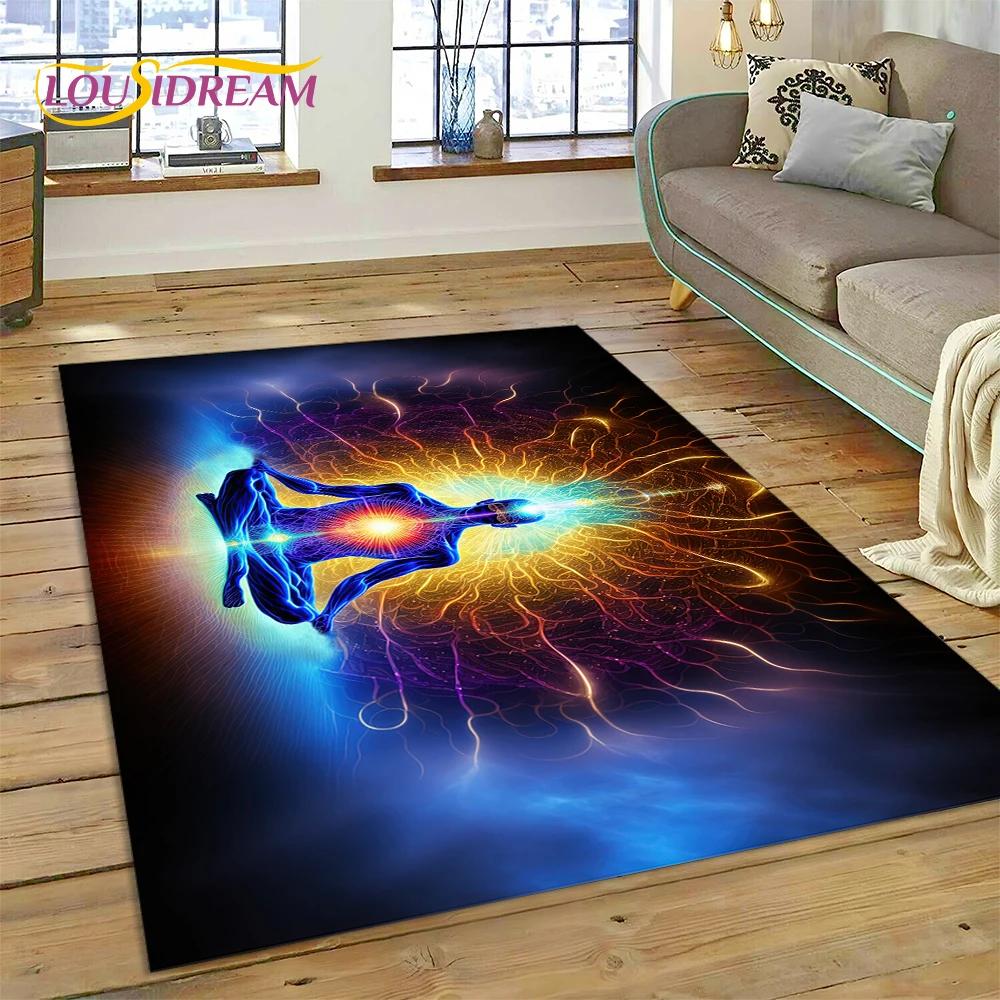 3D ковер для йоги, медитации, Радуги, 7 чакр, ковер для спальни, гостиной, домашний диван, украшение, детская игра, большой декор, напольный коврик