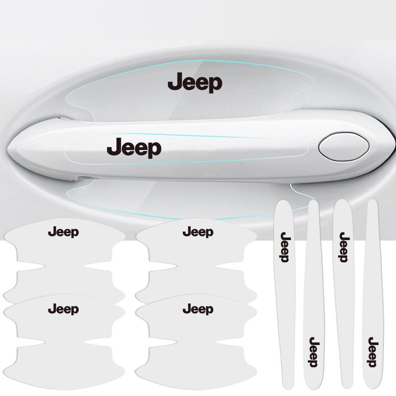 Car Door Handle Protective Film Transparent Anti-Scratch Sticker For Jeep Wrangler Grand Cherokee Wk2 Avenger Compass Gladiator AMV1