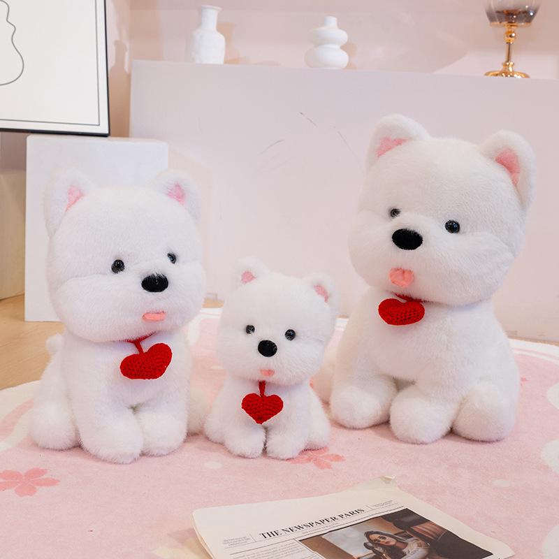 Cartoon Love Puppy Dog Doll Plush Toy West Highland Doll Girl Soothing Rag Doll Birthday Gift