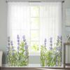 Весенние растения, лавандовые шифоновые прозрачные шторы для гостиной, спальни, украшение дома, оконная вуаль, тюлевая занавеска