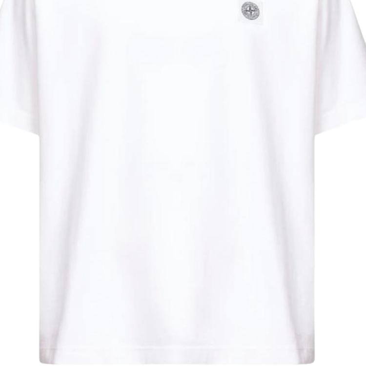 STONE ISLAND Ss26 Однотонная ребристая футболка с круглым вырезом и коротким рукавом Мужские топы L1S152100030S0115V0001
