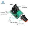 DC 12V 5A Dual-Channel PWM Fan Controller - 4-Wire Manual Speed Adjustment for PC Case/Server Cooling